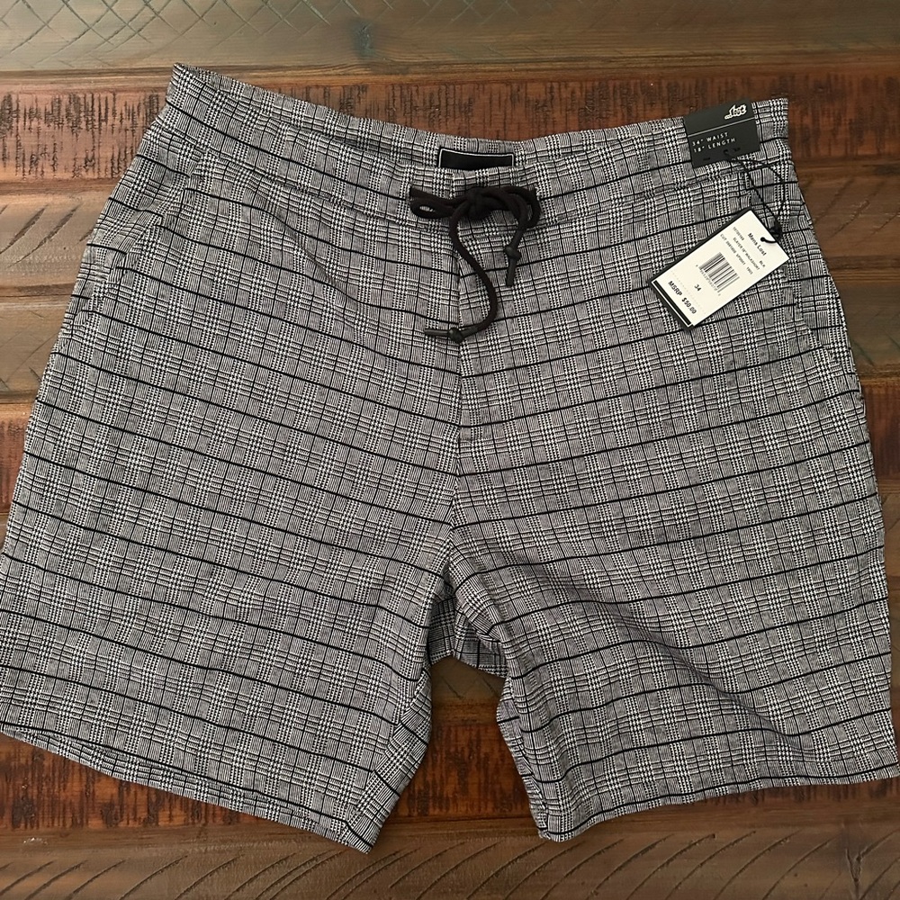 Lost brand, black and gray pattern shorts size 34 waist 18 in inseam